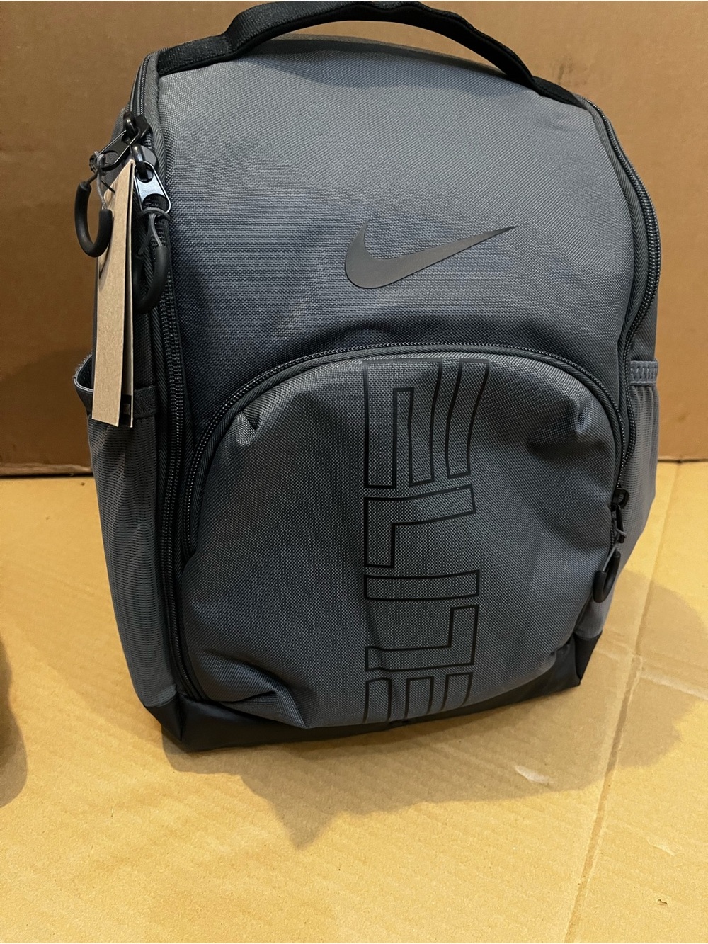 New Nike Varsity Elite Shoe Bag (14L) Grey Black Basketball HM9970-068